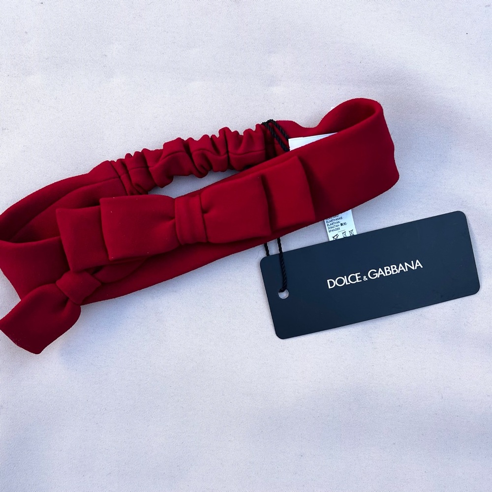 Dolce & Gabbana Crimson Bow Hairband